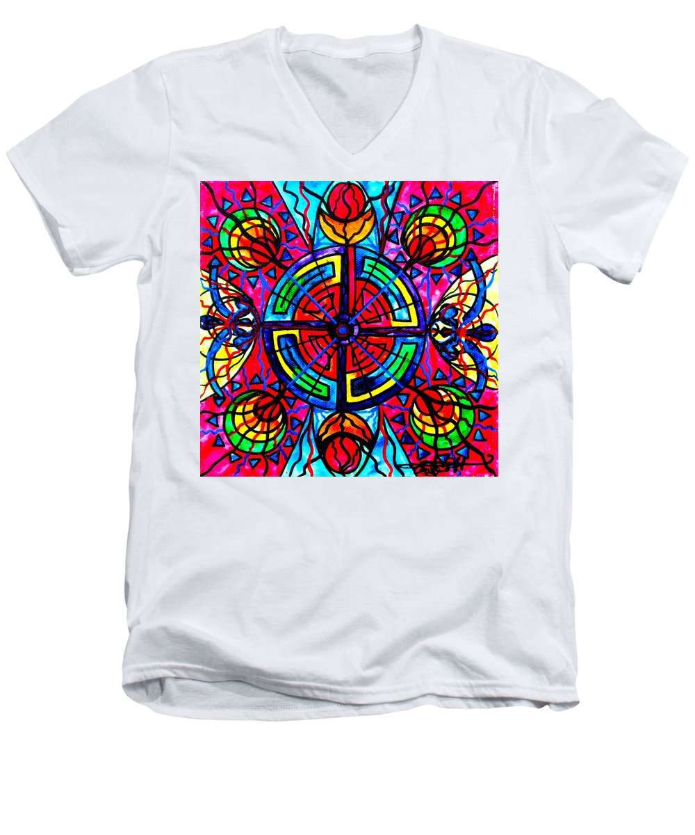 Labyrint - pánské tričko s výstřihem do V